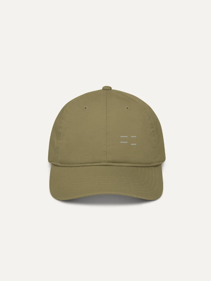 Seasonal Drift Organic Cotton Twill Cap — Jungle, front view with Light Grey embroidered line fragment.