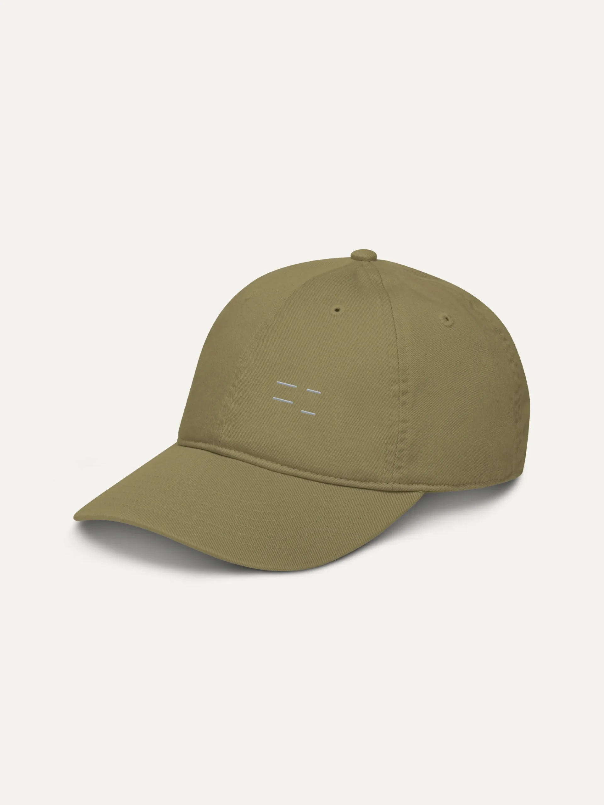Seasonal Drift Organic Cotton Twill Cap — Jungle, left-angle view showing the embroidered front panel.