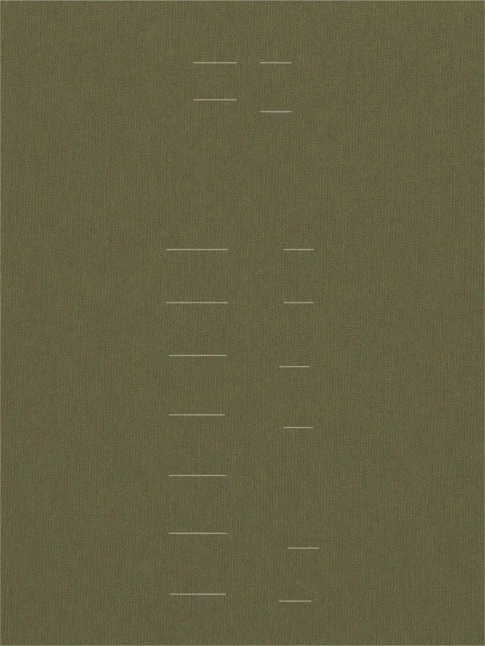 Light-toned Seasonal Drift linework printed on Khaki organic cotton