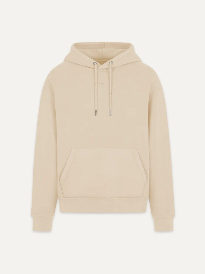 Desert Dust Second Look hoodie with small chest print and kangaroo pocket