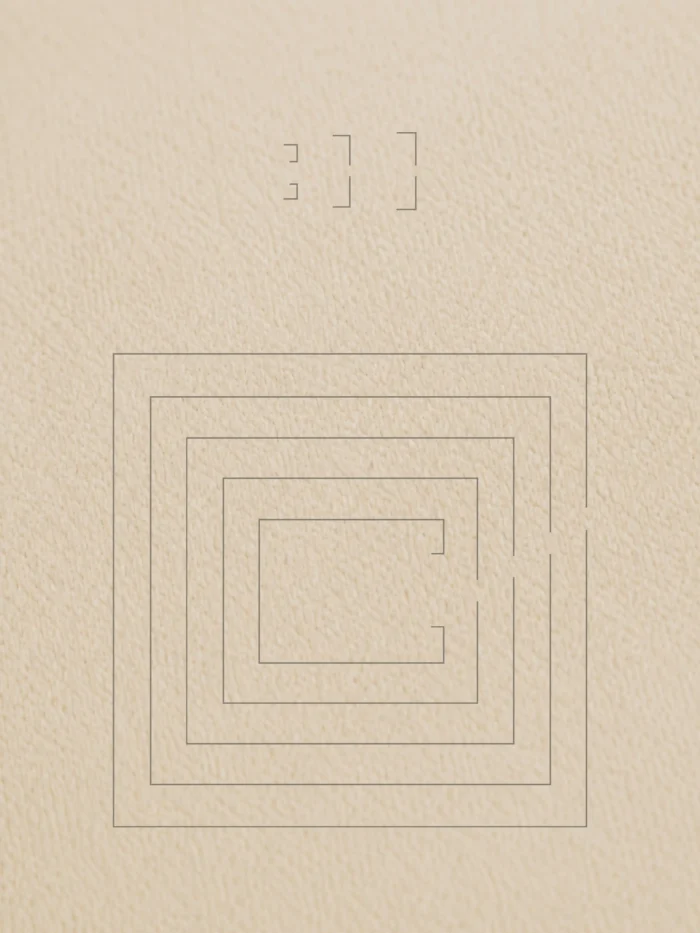 Muted earth grey Second Look contour artwork on Desert Dust fabric