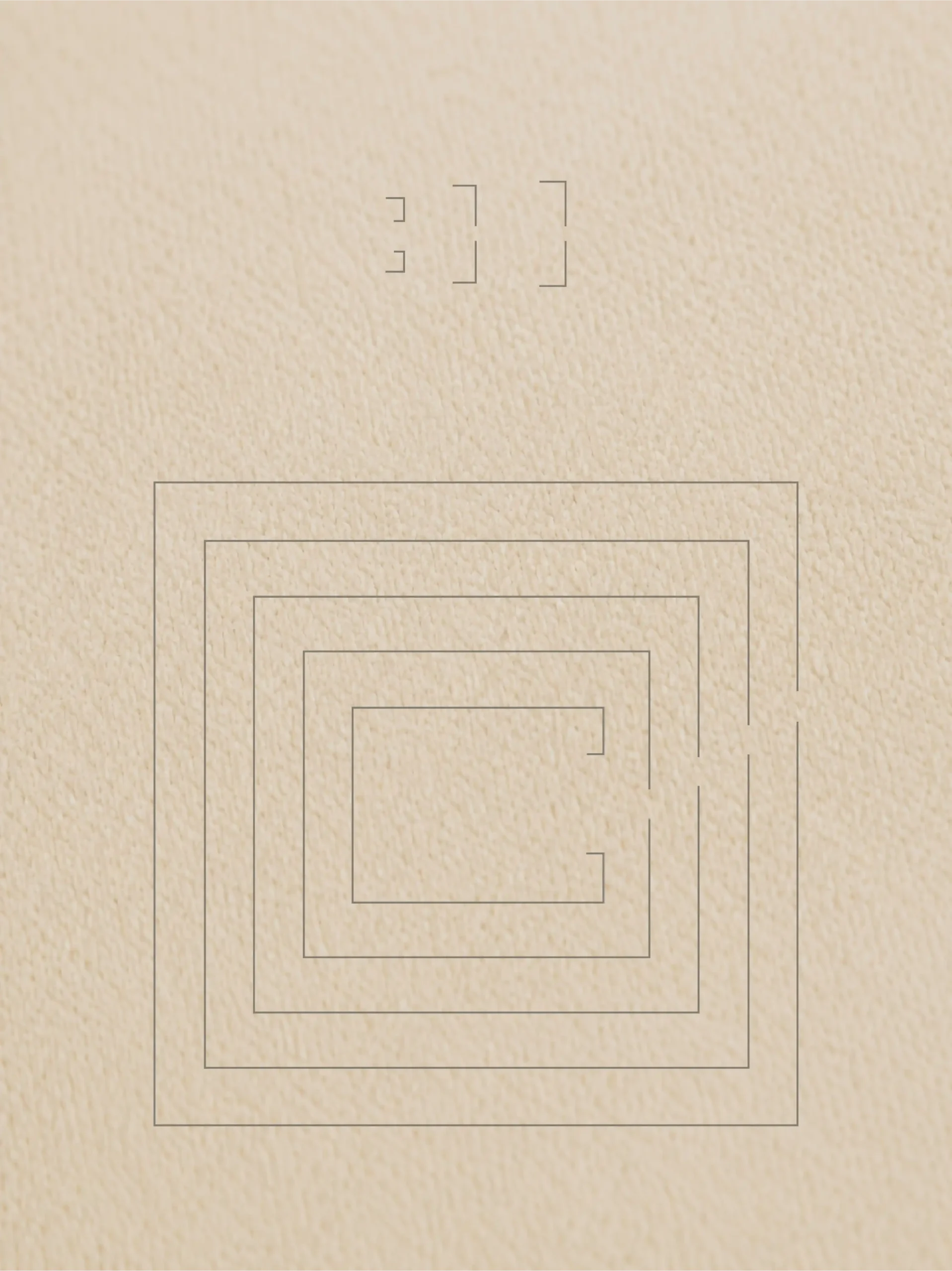 Muted earth grey Second Look contour artwork on Desert Dust fabric