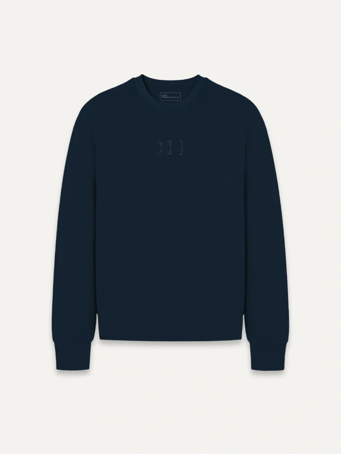 French Navy Second Look sweatshirt with small geometric centre-chest fragment