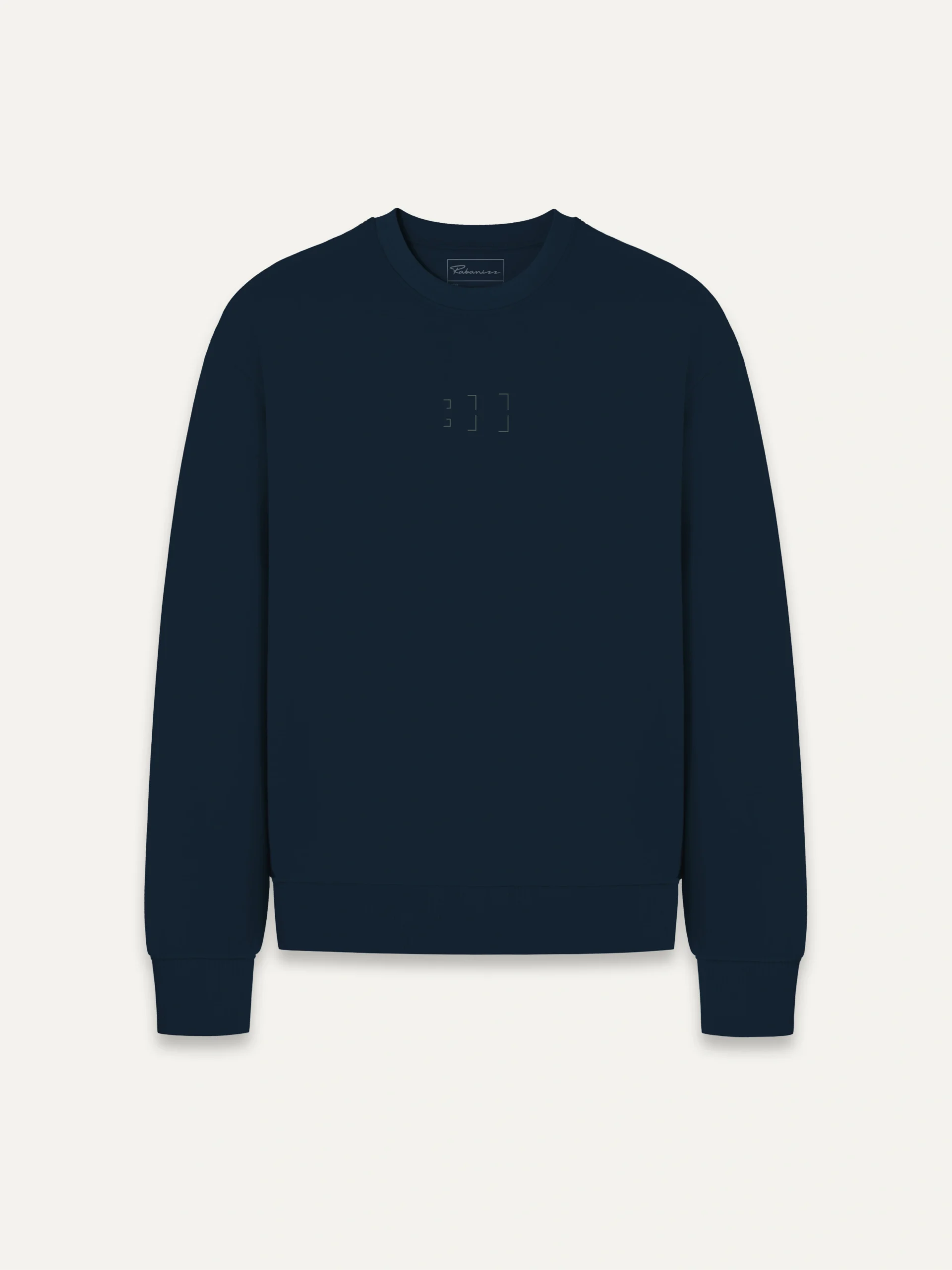 French Navy Second Look sweatshirt with small geometric centre-chest fragment