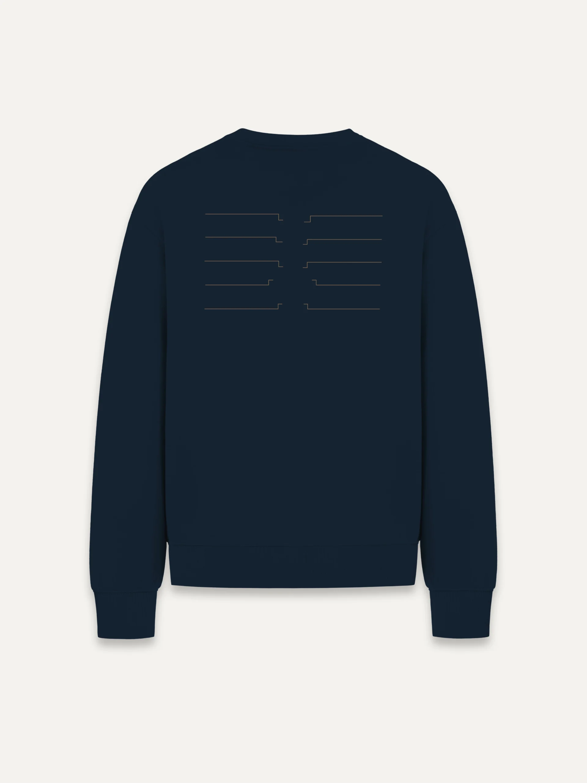 Shared Count French Navy organic sweatshirt back artwork
